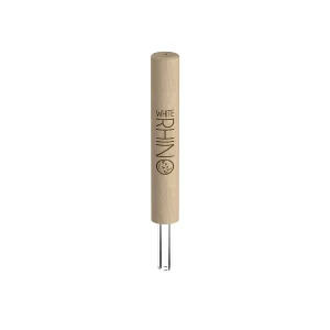 White Rhino Pyrex Tobacco Straw – 5" with Silicone Cap - Image 4