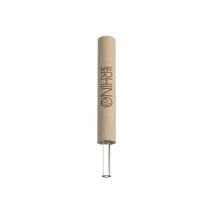 White Rhino Pyrex Tobacco Straw – 5" with Silicone Cap - Image 3
